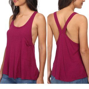 NWT FREE PEOPLE Linen Blend Racerback Tank, sz L